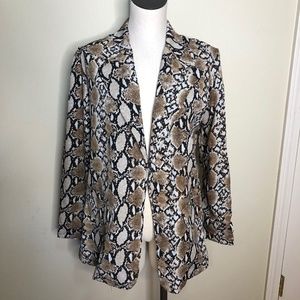 Snake skin Print long Blazer Size Large